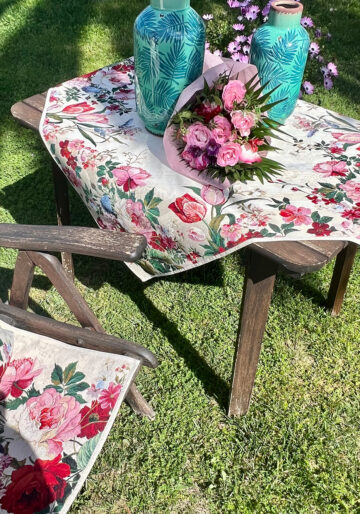 Floral Διακοσμητικό Καρέ Στόφα