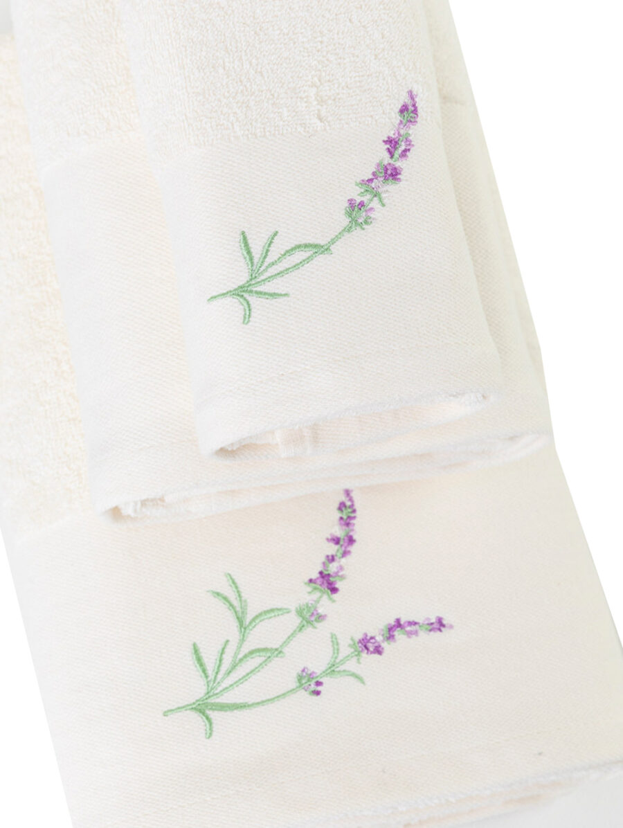 Κεντημένες Πετσέτες Σετ 3ΤΜΧ Lavender