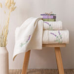 Κεντημένες Πετσέτες Σετ 3ΤΜΧ Lavender