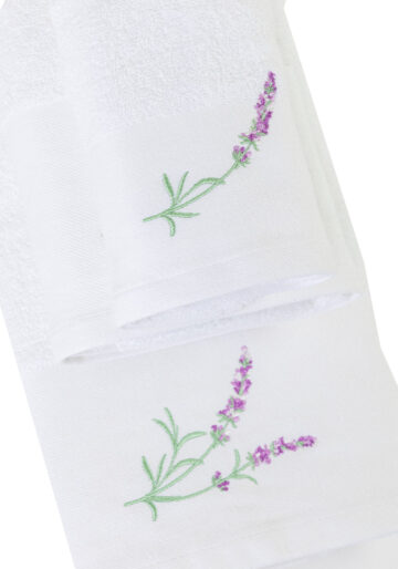 Κεντημένες Πετσέτες Σετ 3ΤΜΧ Lavender
